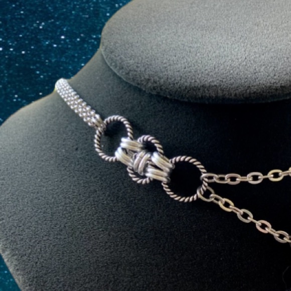 Mother of pearl up side down moon horns lunula maille handmade choker necklace - Picture 10 of 16